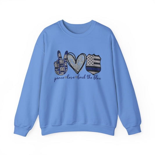 Peace Love Back the Blue Crewneck Sweatshirt