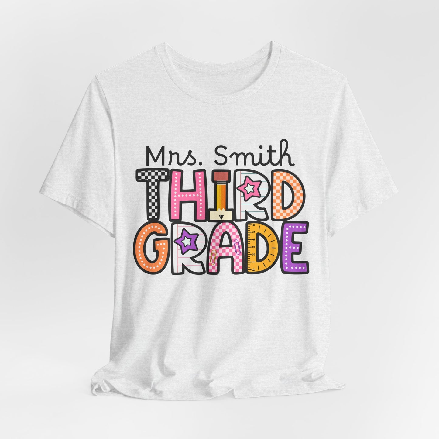 Personalized Fourth Grade Teacher Graphic Tee