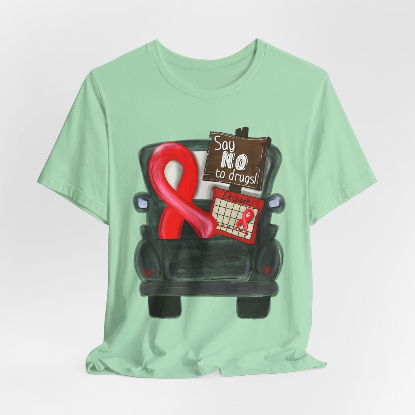 Say No to Drugs Red Ribbon Tee — Anti-Drug Awareness