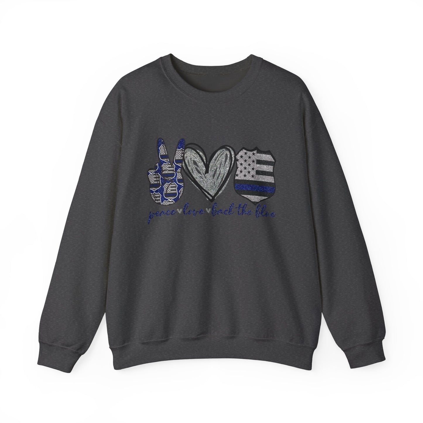 Peace Love Back the Blue Crewneck Sweatshirt