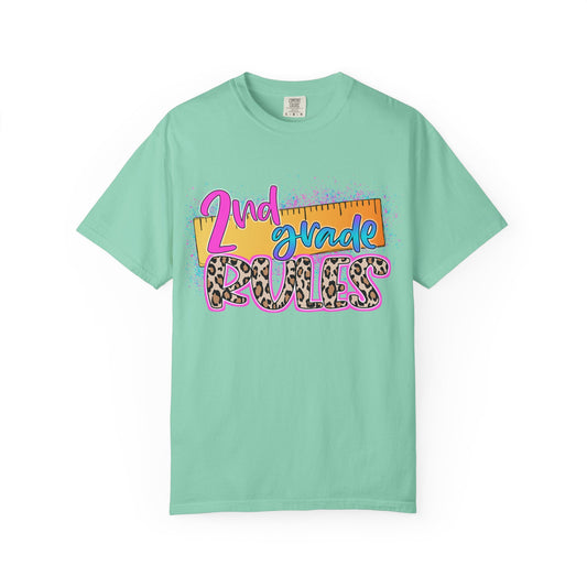 Second Grade Rules T-Shirt, Fun Shirt, Unisex Garment-Dyed Tee, Back to School Top, Teacher Gift