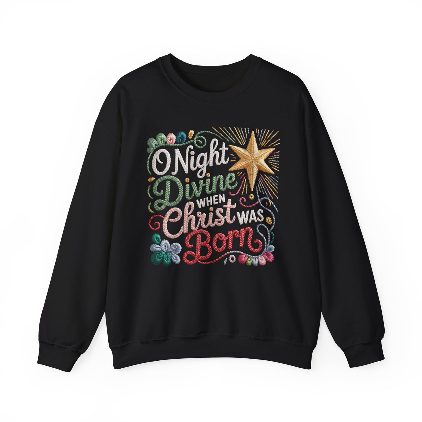 O Holy Night Divine Christmas Star Holiday Sweatshirt Christmas Crewneck