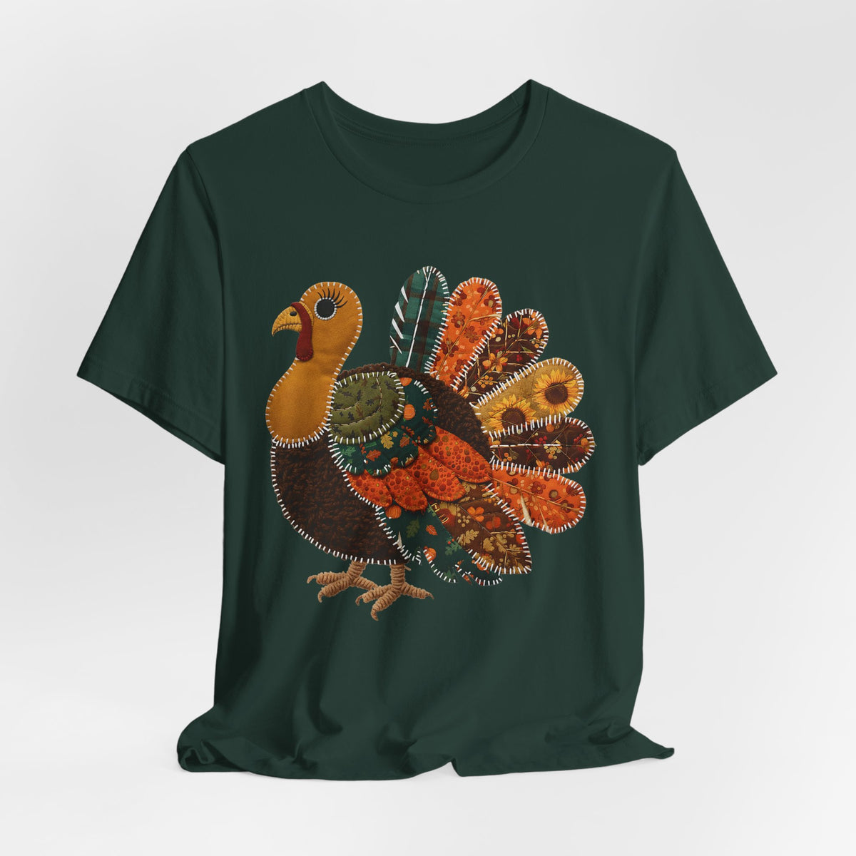 Patchwork Turkey - Thanksgiving Graphic Tee