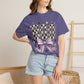 Boo Checkerboard Bow Halloween Graphic Tee