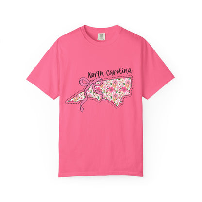 North Carolina Floral T-Shirt | Unisex Garment-Dyed Tee | Casual Wear, Spring/Summer Fashion