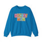 Colorful Dalmation Print Hockey Mom Crewneck Sweatshirt