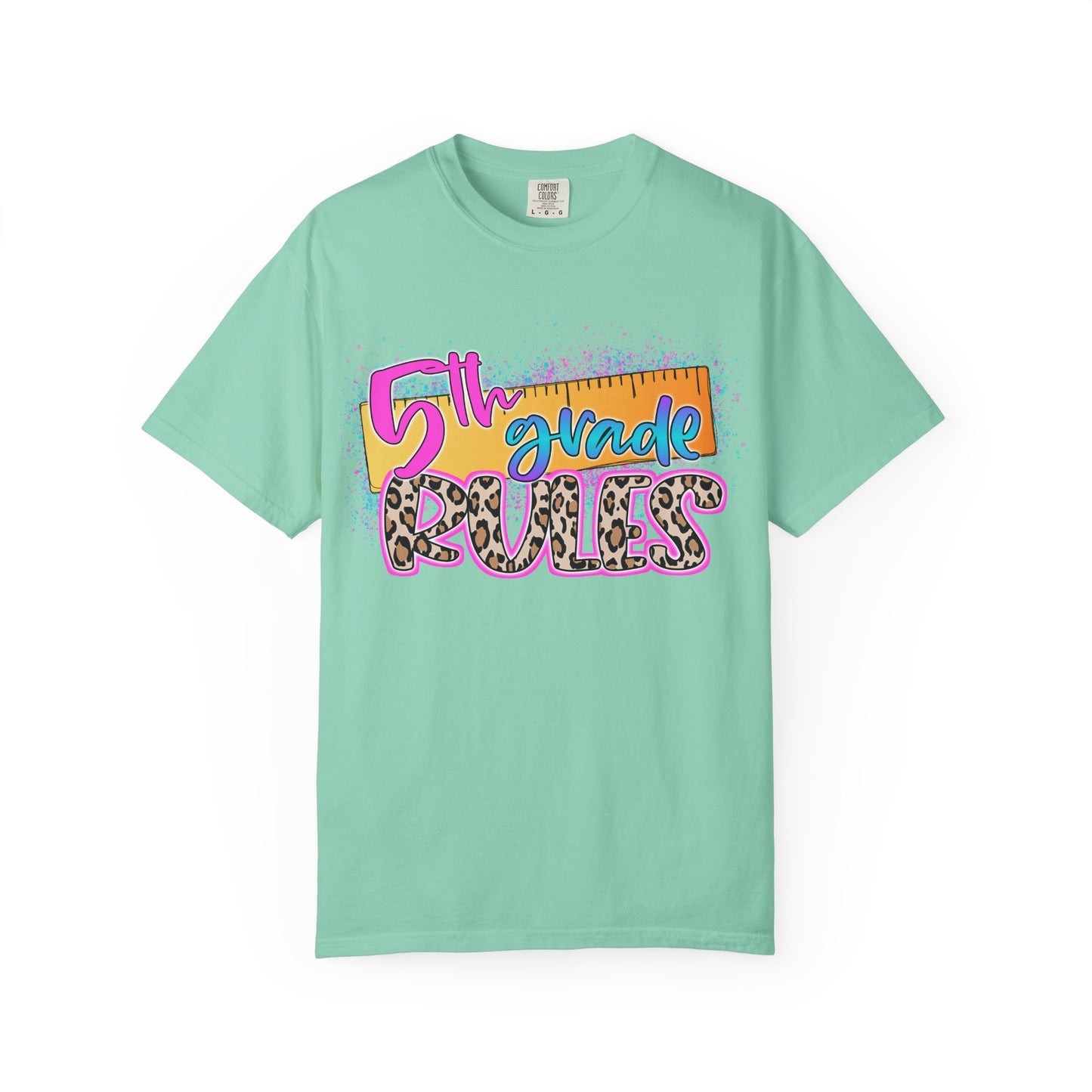 Fifth Grade Rules T-Shirt, Fun Shirt, Unisex Garment-Dyed Tee, Back to School Top, Teacher Gift
