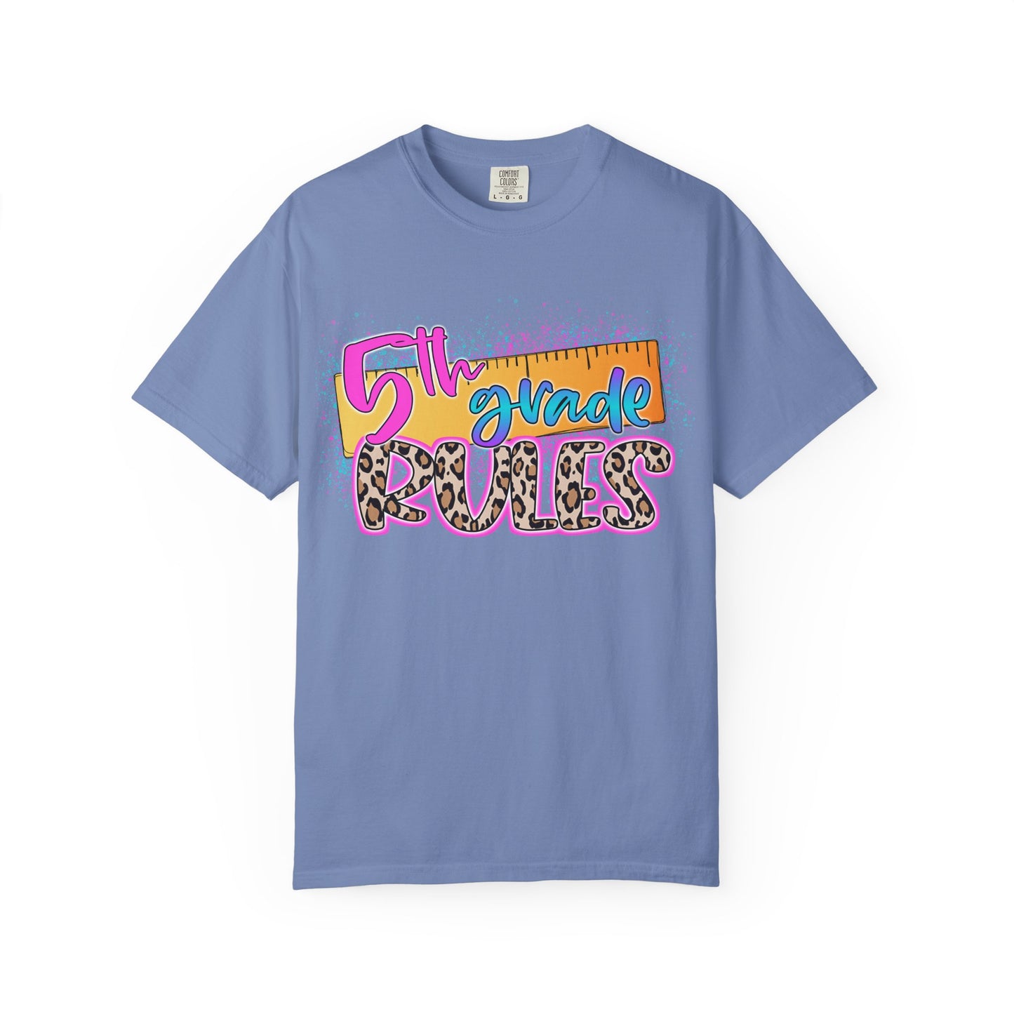Fifth Grade Rules T-Shirt, Fun Shirt, Unisex Garment-Dyed Tee, Back to School Top, Teacher Gift