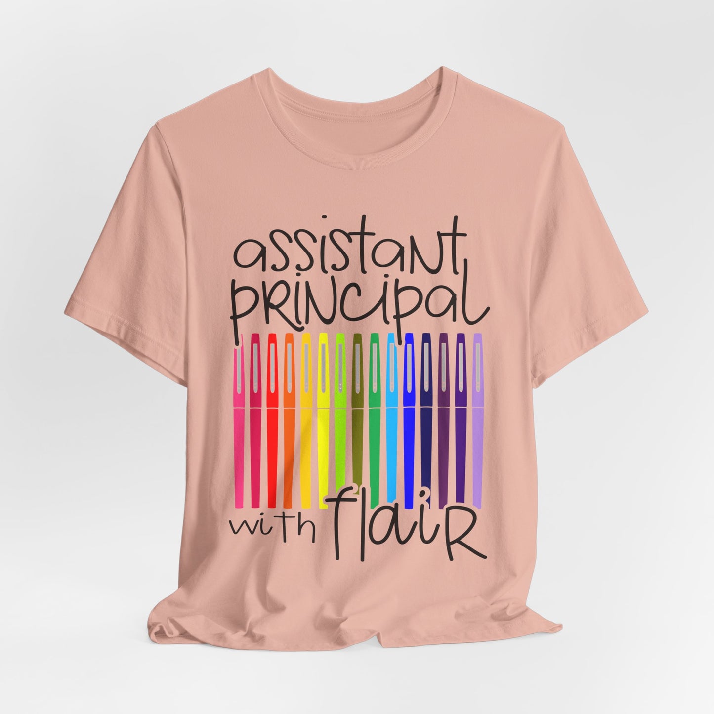 Rainbow Flair Pen School Staff Tee - Assistant Principal With Flair