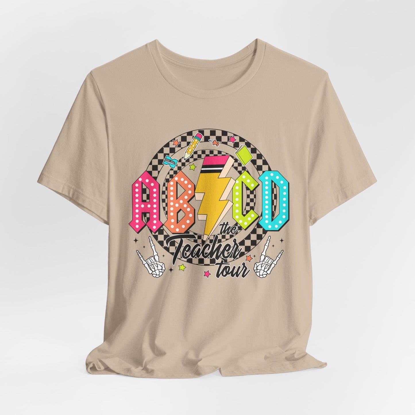 Retro ABCD Rock Tour Teacher Tee