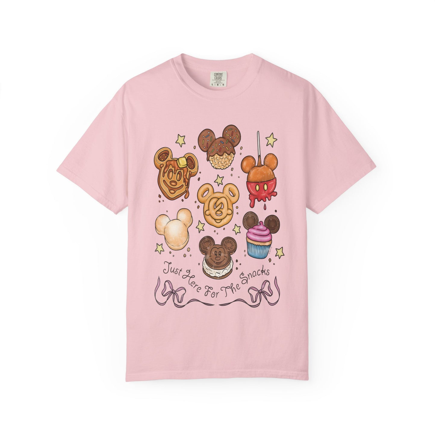 Cute Snack Character T-Shirt — “Just Here for the Snacks” Graphic Tee