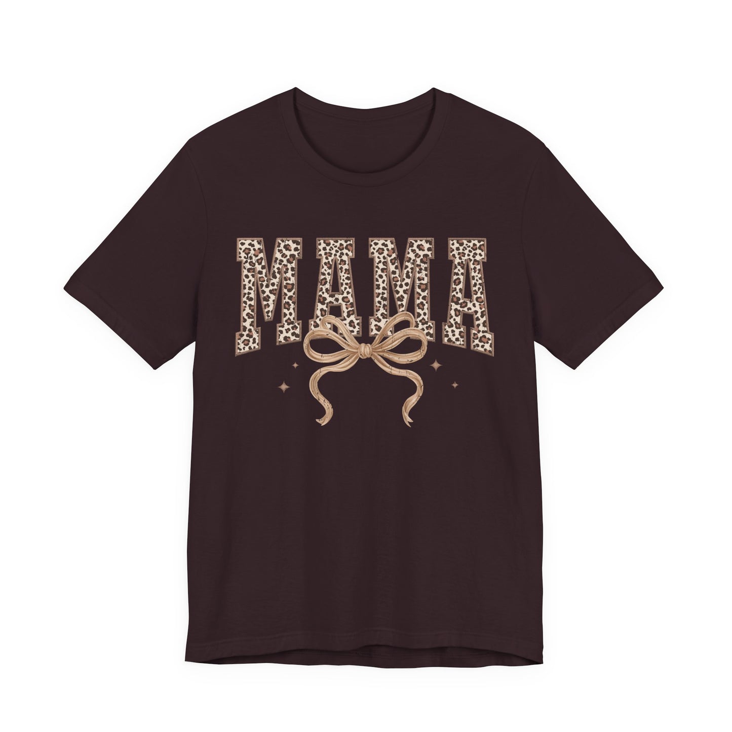 Mama Leopard Print Tee — Floral Bow Mother's Day Shirt