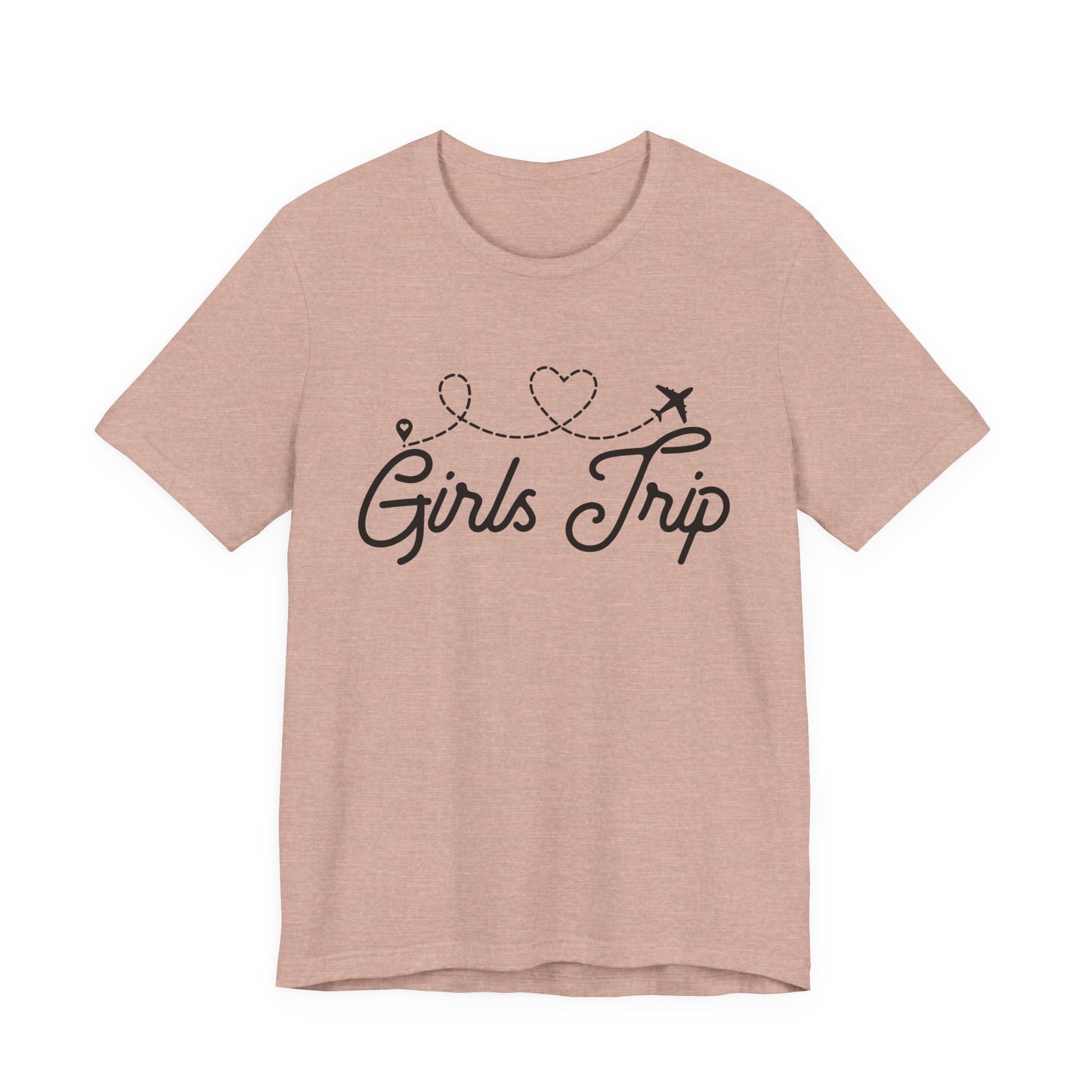 Girls Trip T-Shirt — Cute Plane Heart Graphic Tee for Bachelorette & Vacation