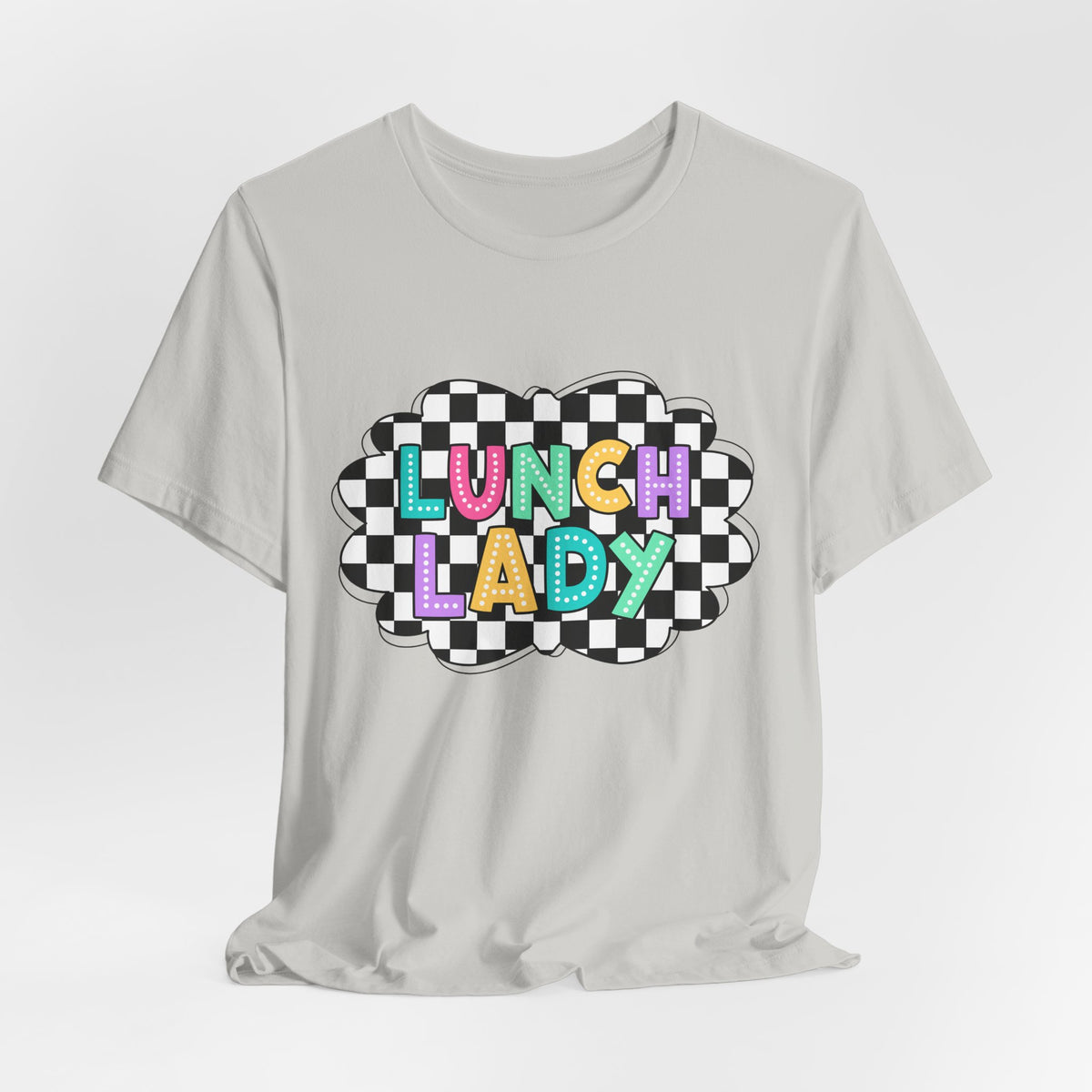 Lunch Lady T-Shirt — Retro Checkerboard Graphic Tee for School Staff & Cafeteria Heroes