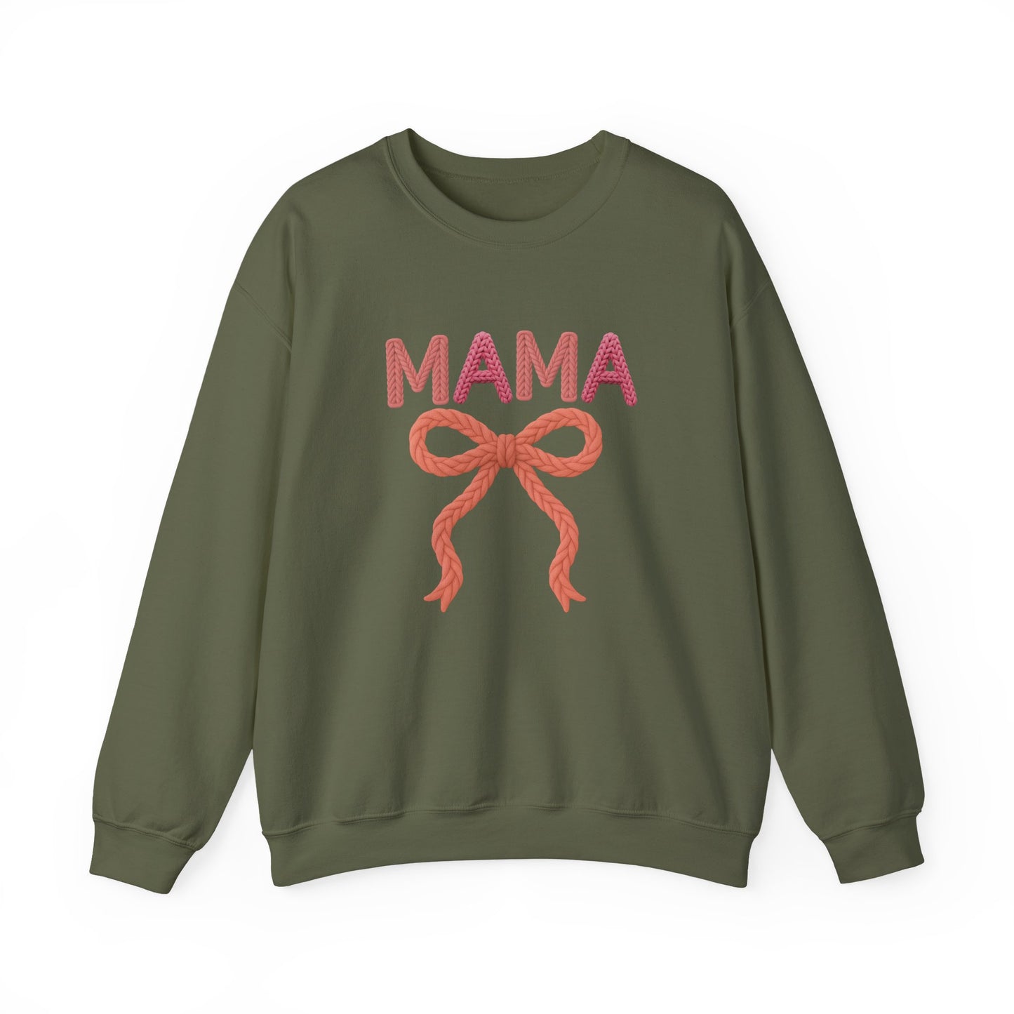 Faux Yarn Mama Ribbon Crewneck Sweatshirt
