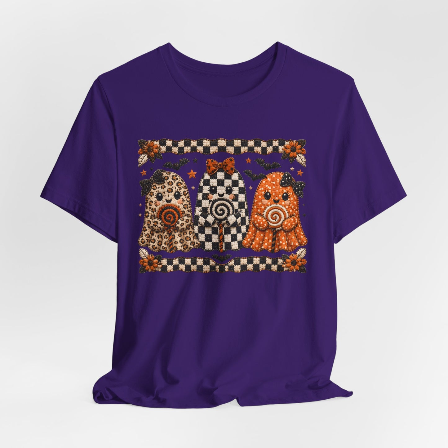 Spooky Halloween Folk Art Ghost Trio T-Shirt