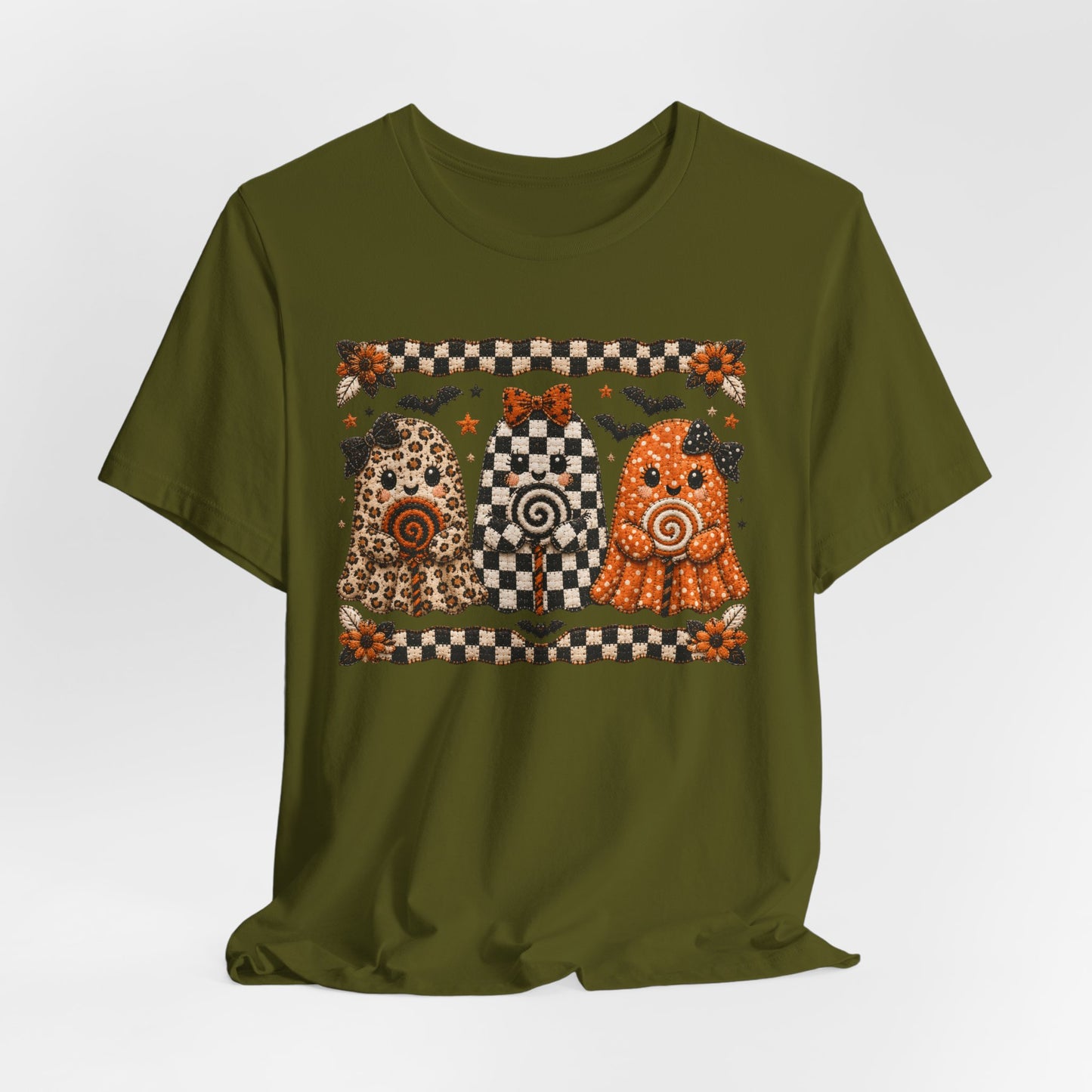 Spooky Halloween Folk Art Ghost Trio T-Shirt