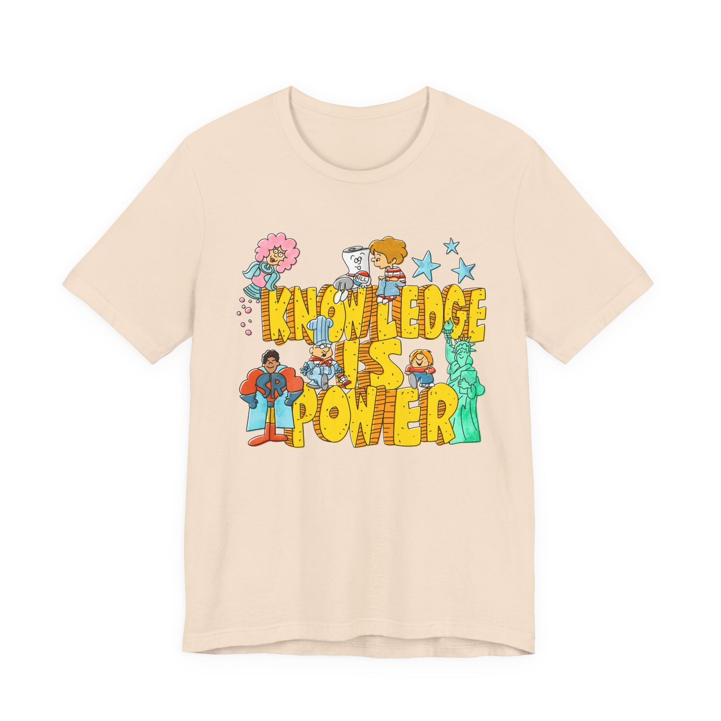 Knowledge Is Power Retro Vintage Graphic Tee