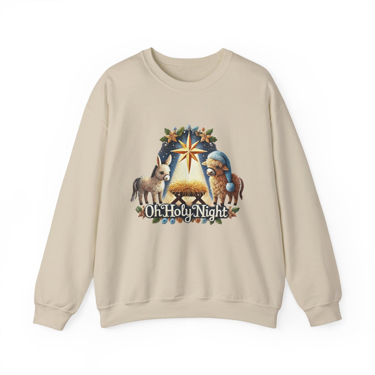 Oh Holy Night Sweatshirt Nativity Star Crewneck