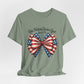 One Nation Under God Patriotic T-shirt with Bow Design