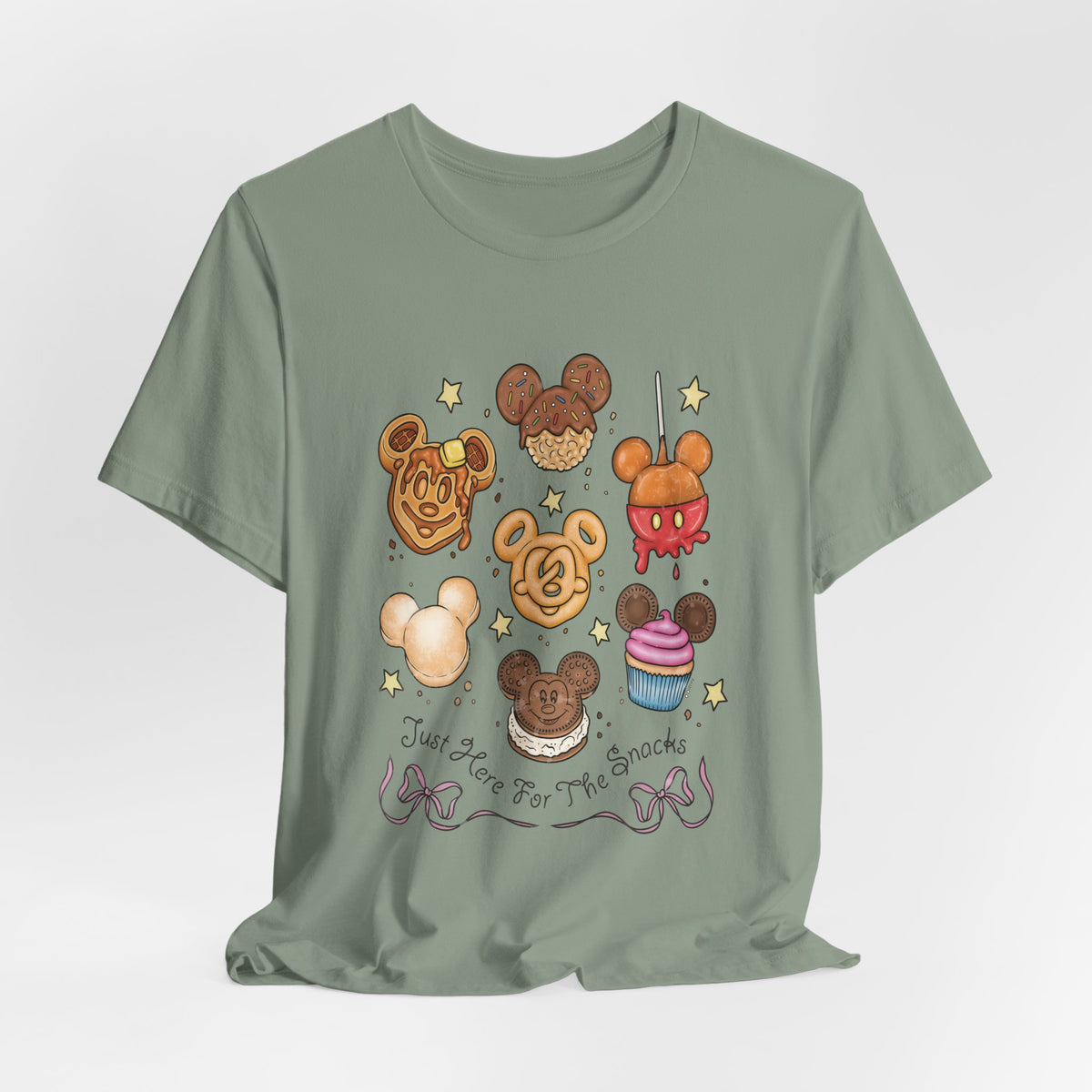 Snack Character T-Shirt — “Just Here for the Snacks” Graphic Tee