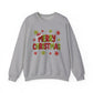 Merry Christmas Festive Yarn Holiday Sweatshirt Christmas Crewneck