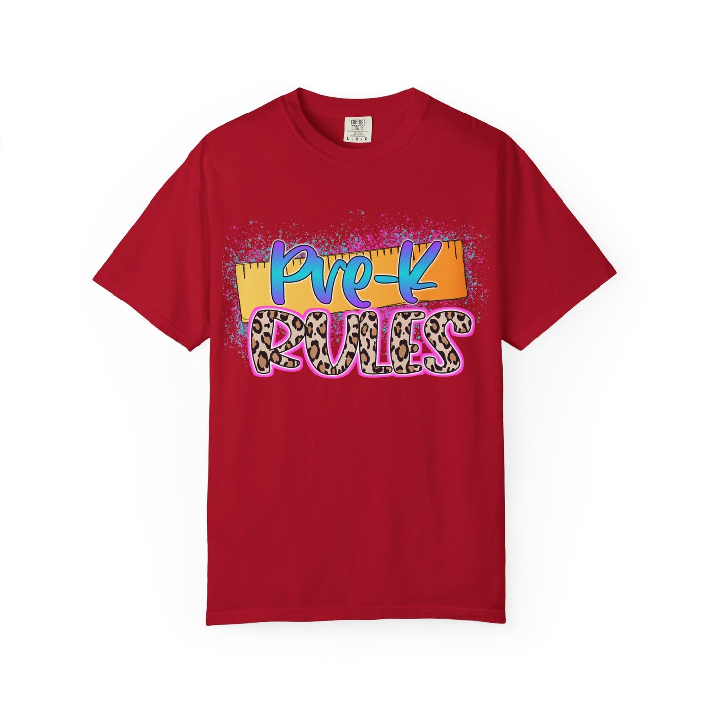 Pre-K Rules T-Shirt, Fun Preschool Shirt, Unisex Garment-Dyed Tee, Back to School Top, Teacher Gift