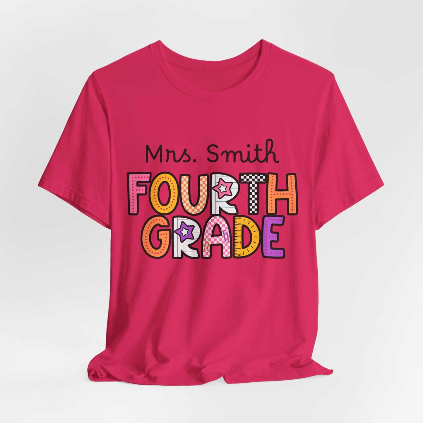 Personalized Fourth Grade Teacher T-Shirt