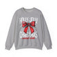 Holly Jolly Christmas Social Club Red Bow Christmas Crewneck Sweatshirt