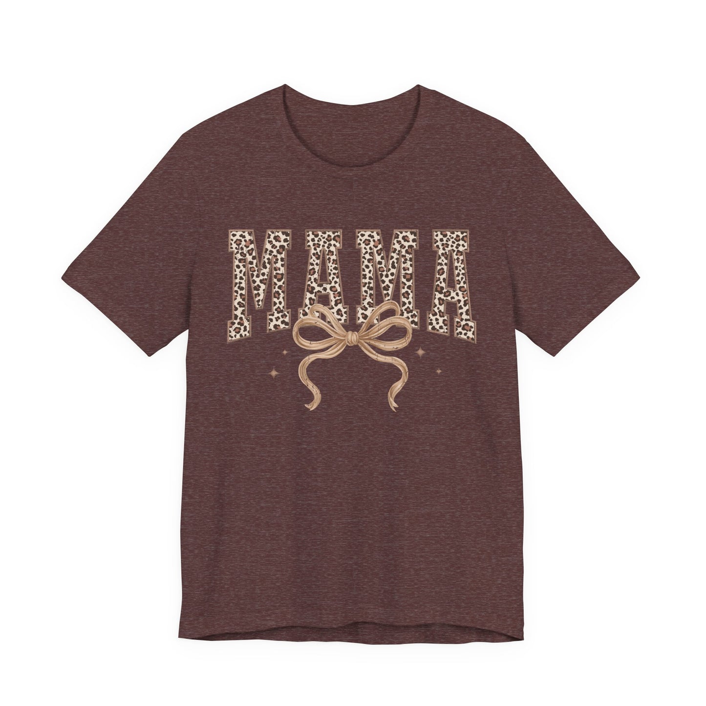 Mama Leopard Print Tee — Floral Bow Mother's Day Shirt