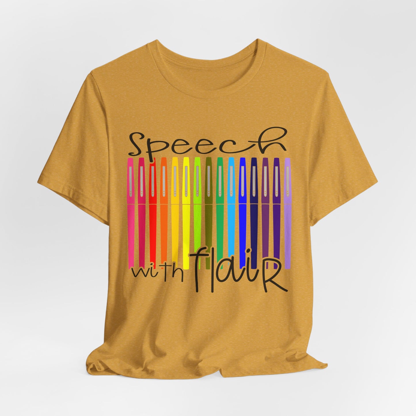 Rainbow Flair Pen School Staff Tee - Speech With Flair