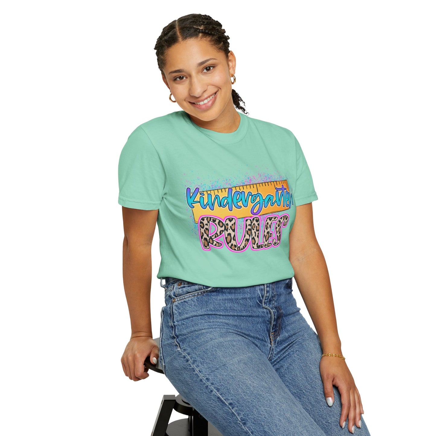 Kindergarten Rules T-Shirt, Fun Preschool Shirt, Unisex Garment-Dyed Tee, Back to School Top, Teacher Gift