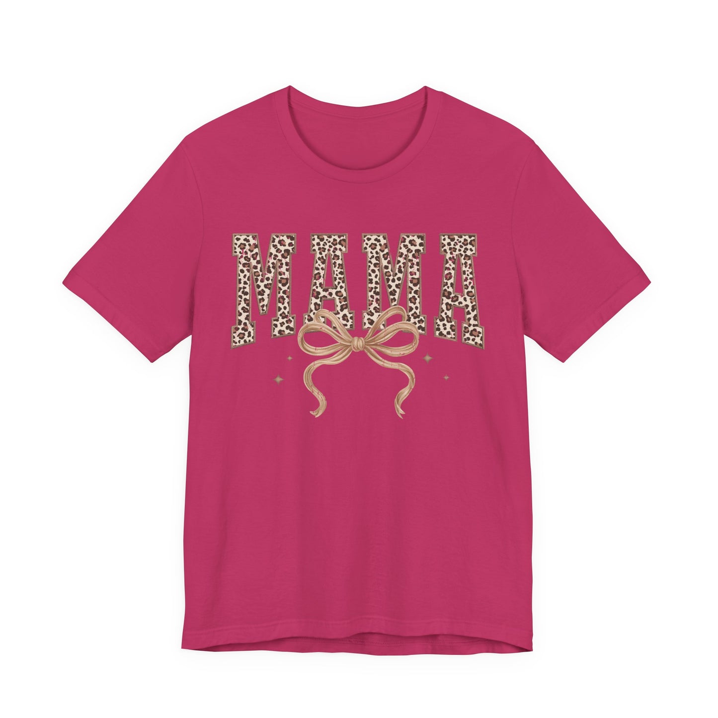 Mama Leopard Print Tee — Floral Bow Mother's Day Shirt