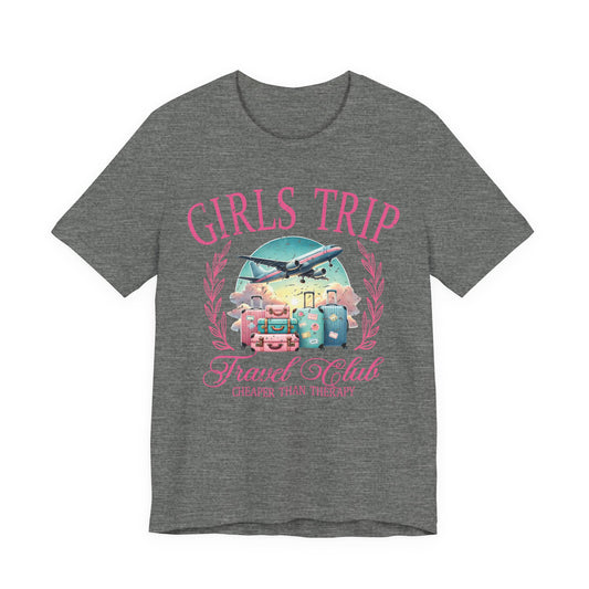 Girls Trip Travel Club Tee — Cute Suitcase & Plane Vacation Shirt