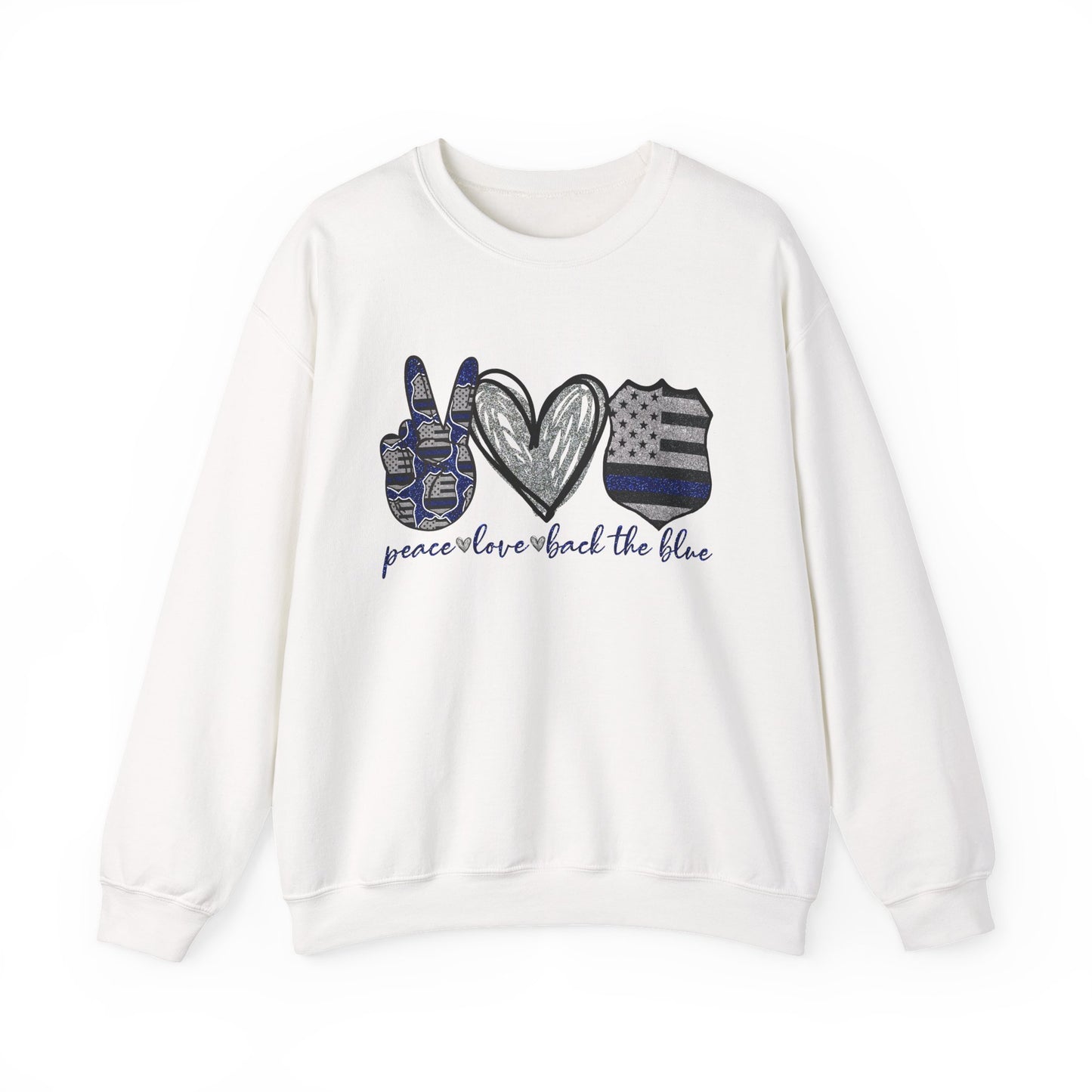 Peace Love Back the Blue Crewneck Sweatshirt