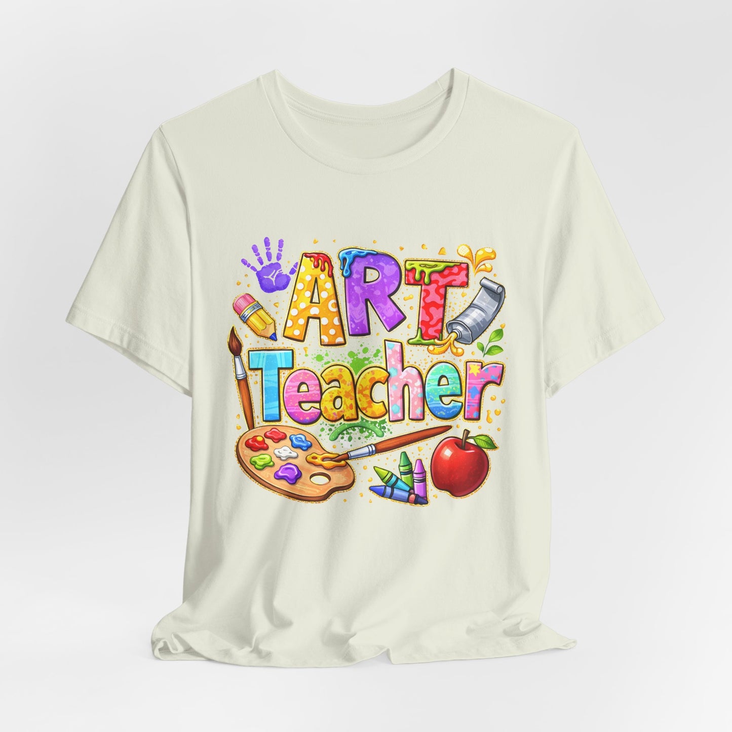 Colorful Palette & Supplies Art Teacher Tee