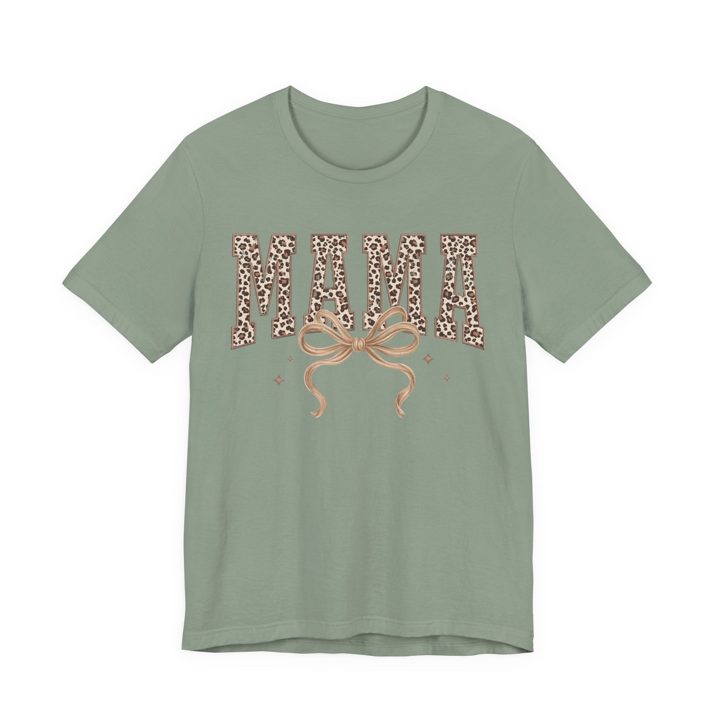 Mama Leopard Print Tee — Floral Bow Mother's Day Shirt