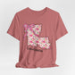 Louisiana Floral State Tee — Pink Bow & Script
