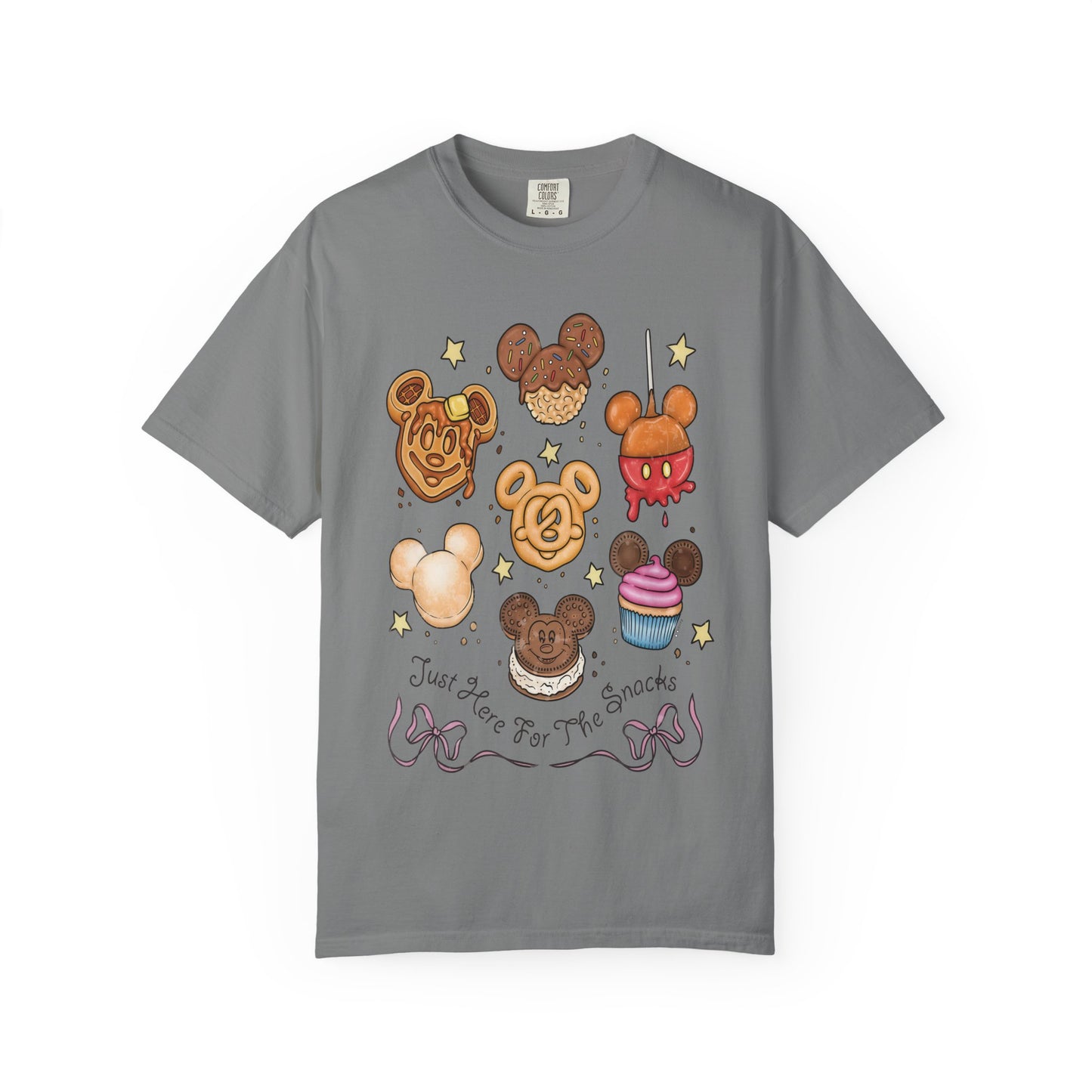 Cute Snack Character T-Shirt — “Just Here for the Snacks” Graphic Tee