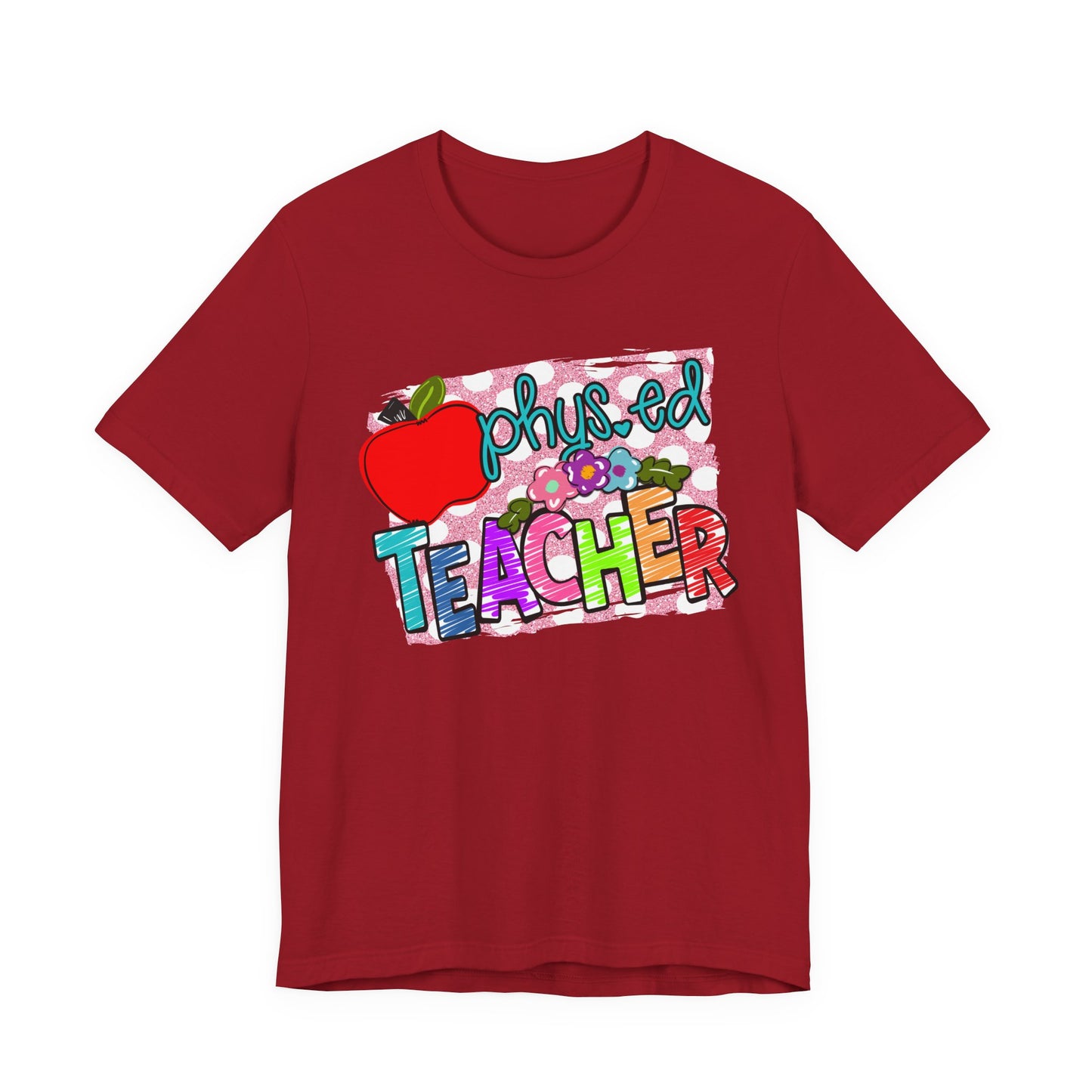 Colorful Faux Glitter Tee - PE Teacher