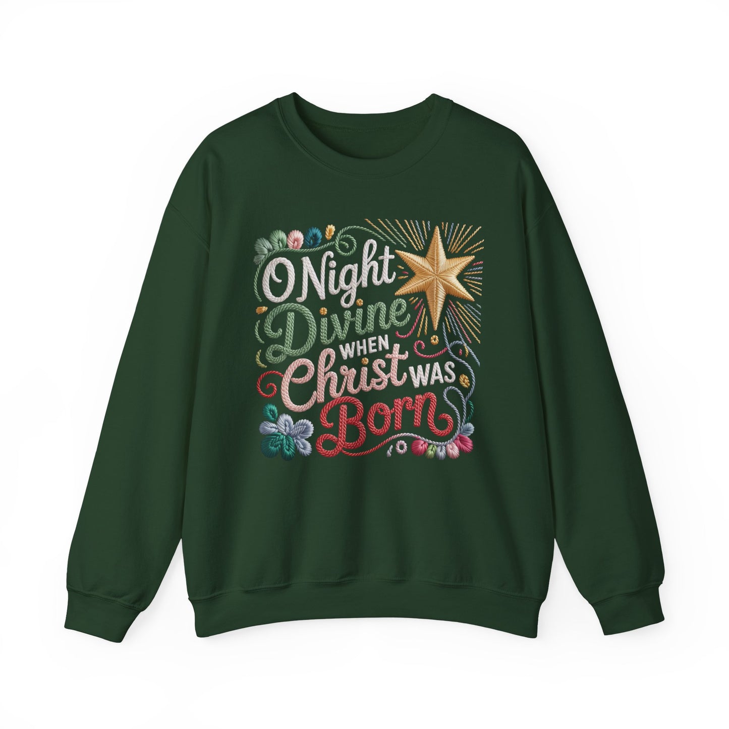 O Holy Night Divine Christmas Star Holiday Sweatshirt Christmas Crewneck