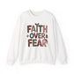 Faith Over Fear Faux Yarn Sweatshirt Holiday Crewneck