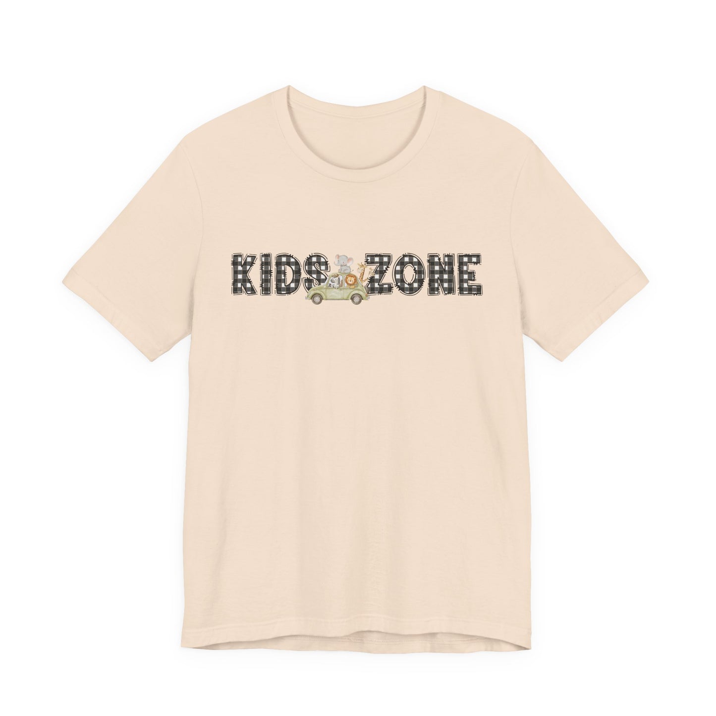 Kids Zone Daycare T-Shirt — Checkered Safari