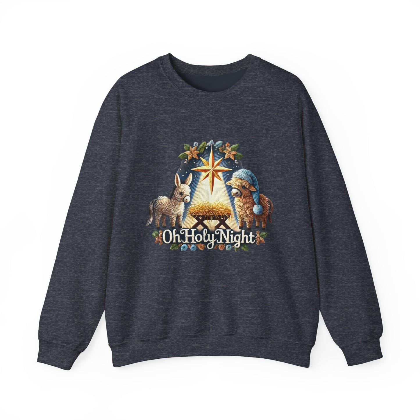 Oh Holy Night Sweatshirt Nativity Star Crewneck