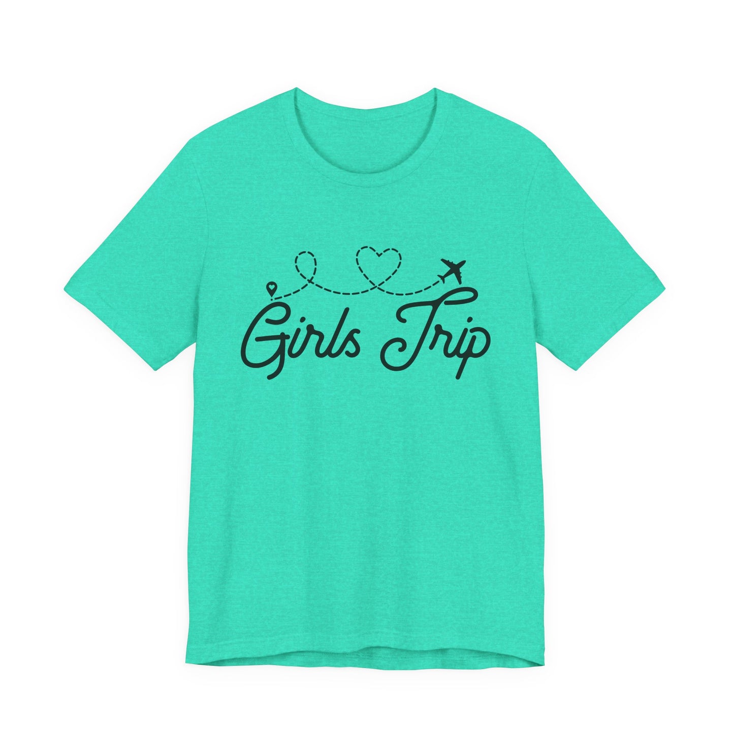 Girls Trip T-Shirt — Cute Plane Heart Graphic Tee for Bachelorette & Vacation