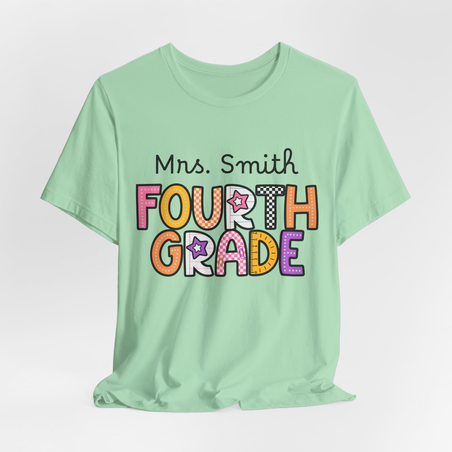 Personalized Fourth Grade Teacher T-Shirt