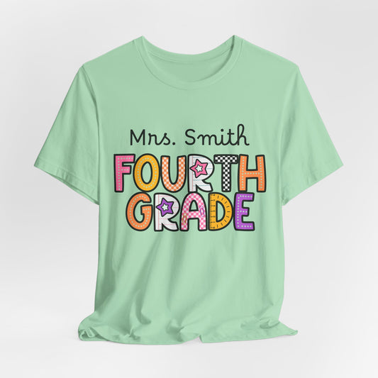Personalized Fourth Grade Teacher T-Shirt