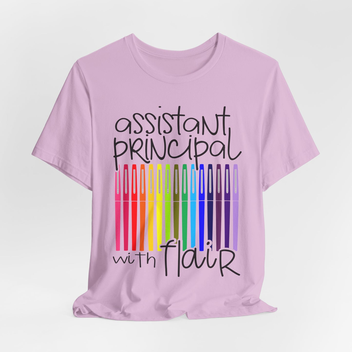 Rainbow Flair Pen School Staff Tee - Assistant Principal With Flair