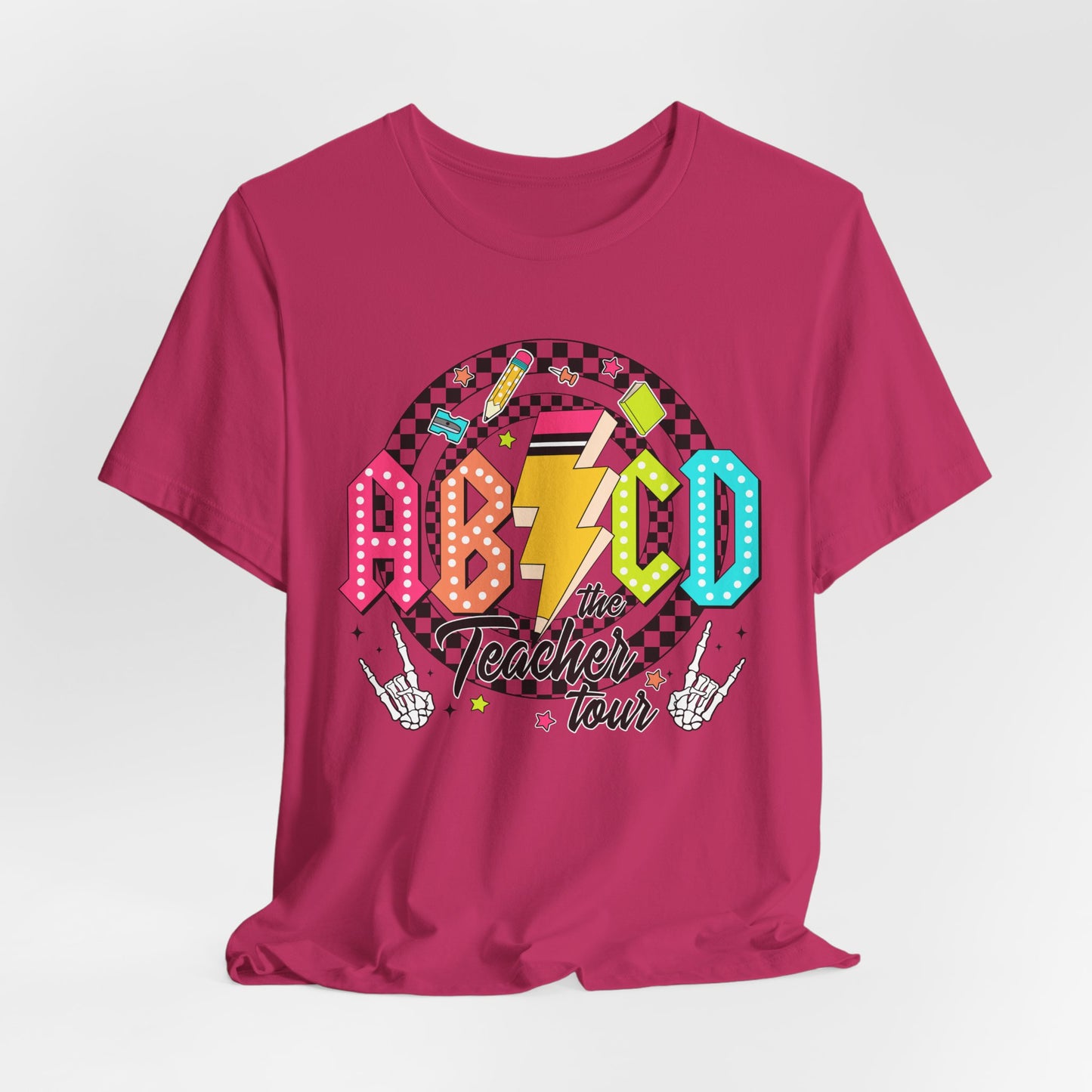 Retro ABCD Rock Tour Teacher Tee