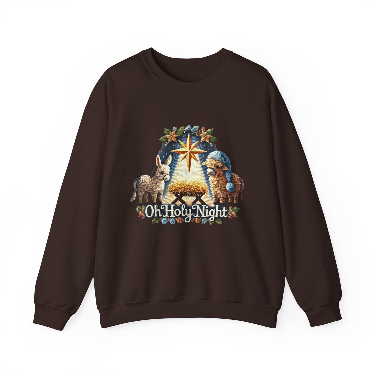Oh Holy Night Sweatshirt Nativity Star Crewneck